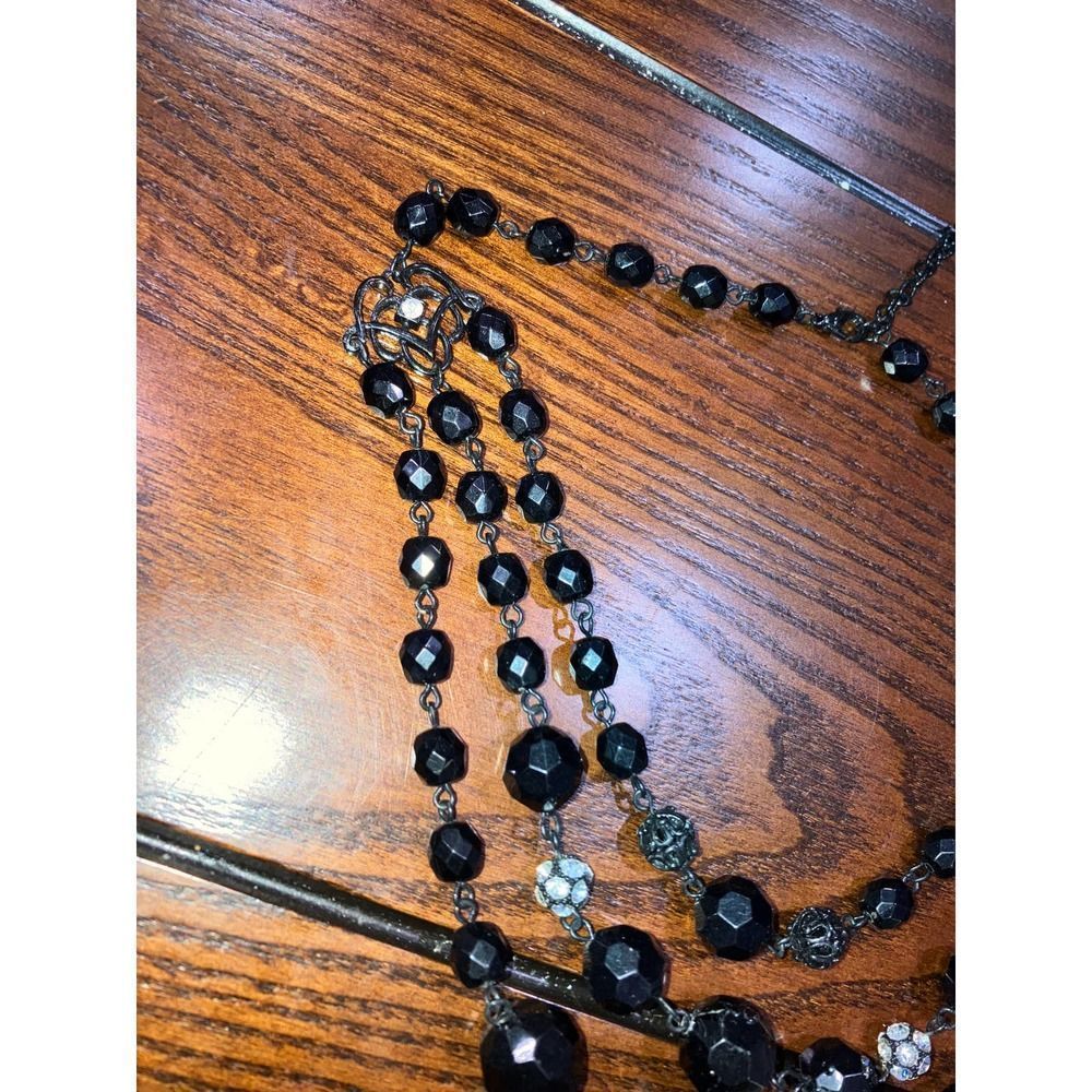 Three Rows Black beaded Necklace! - Picture 5 of 9